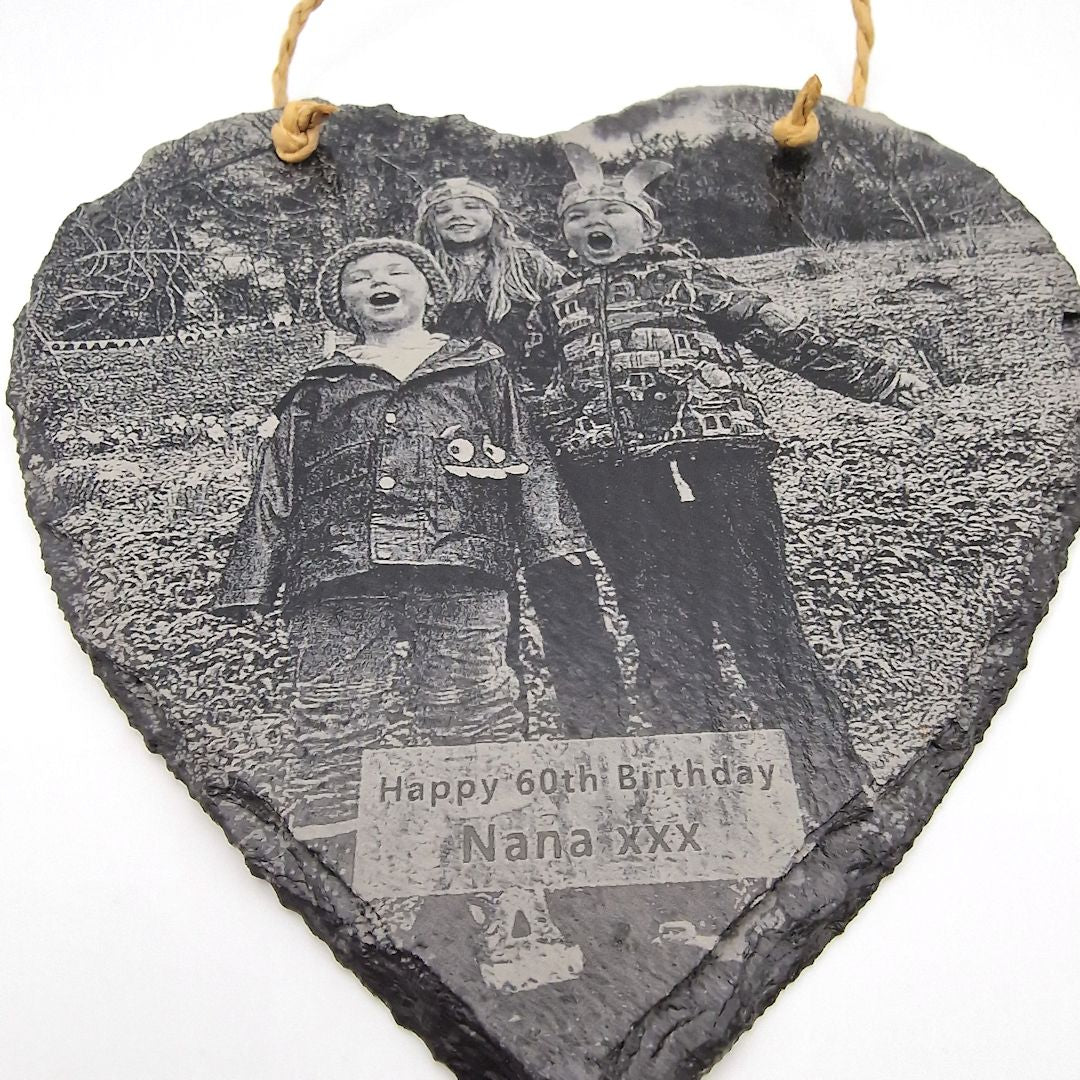 Personalised Laser Engraved Heart Shaped Slate - 15 x 15cm - Image 4