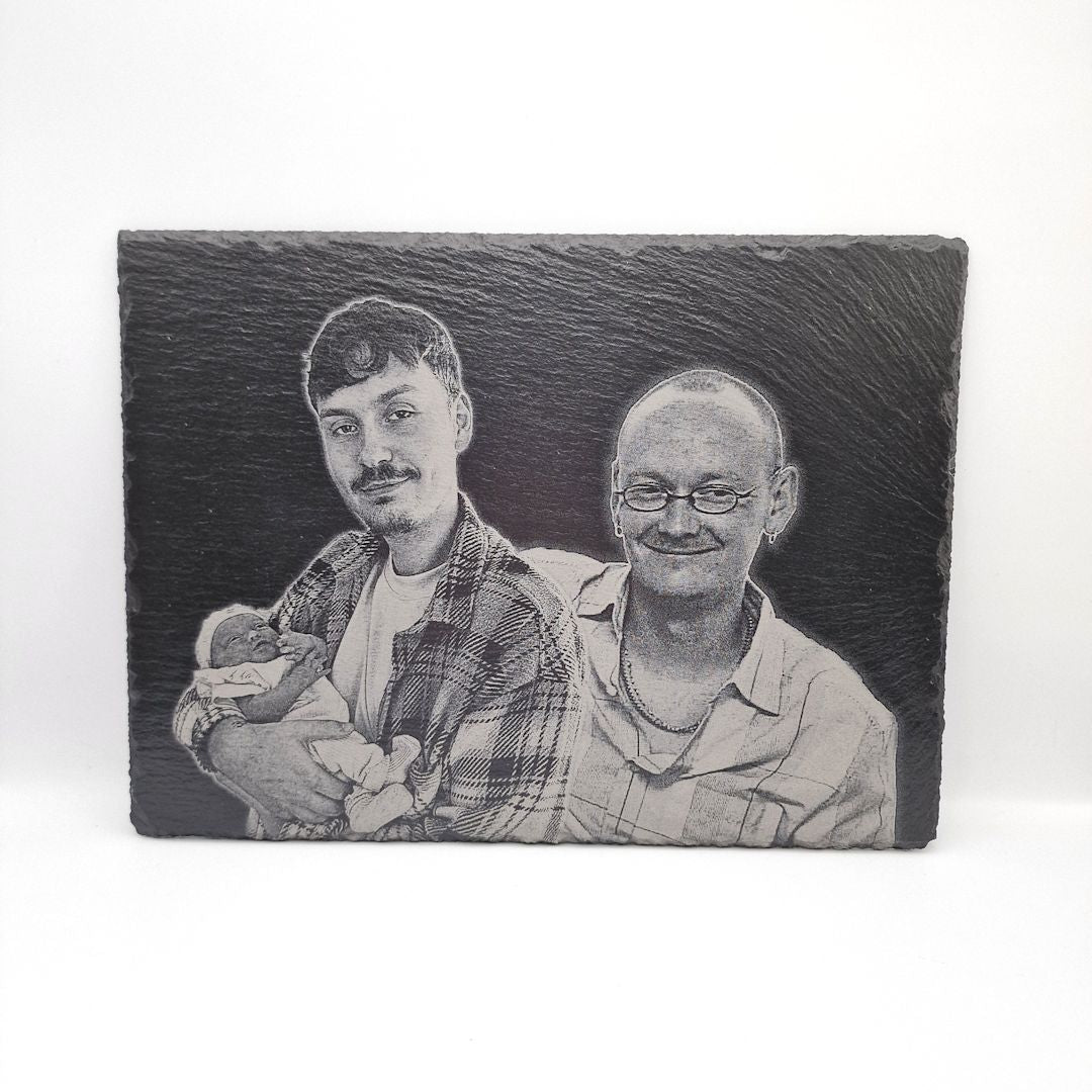 Personalised Engraved Photo in Placemat sized Slate 2