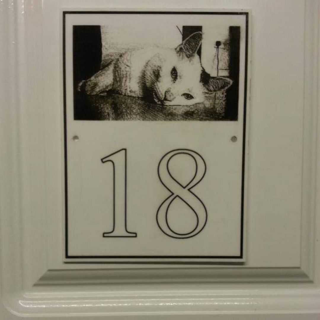 Personalised Laser Engraved & cut White acrylic house plaque