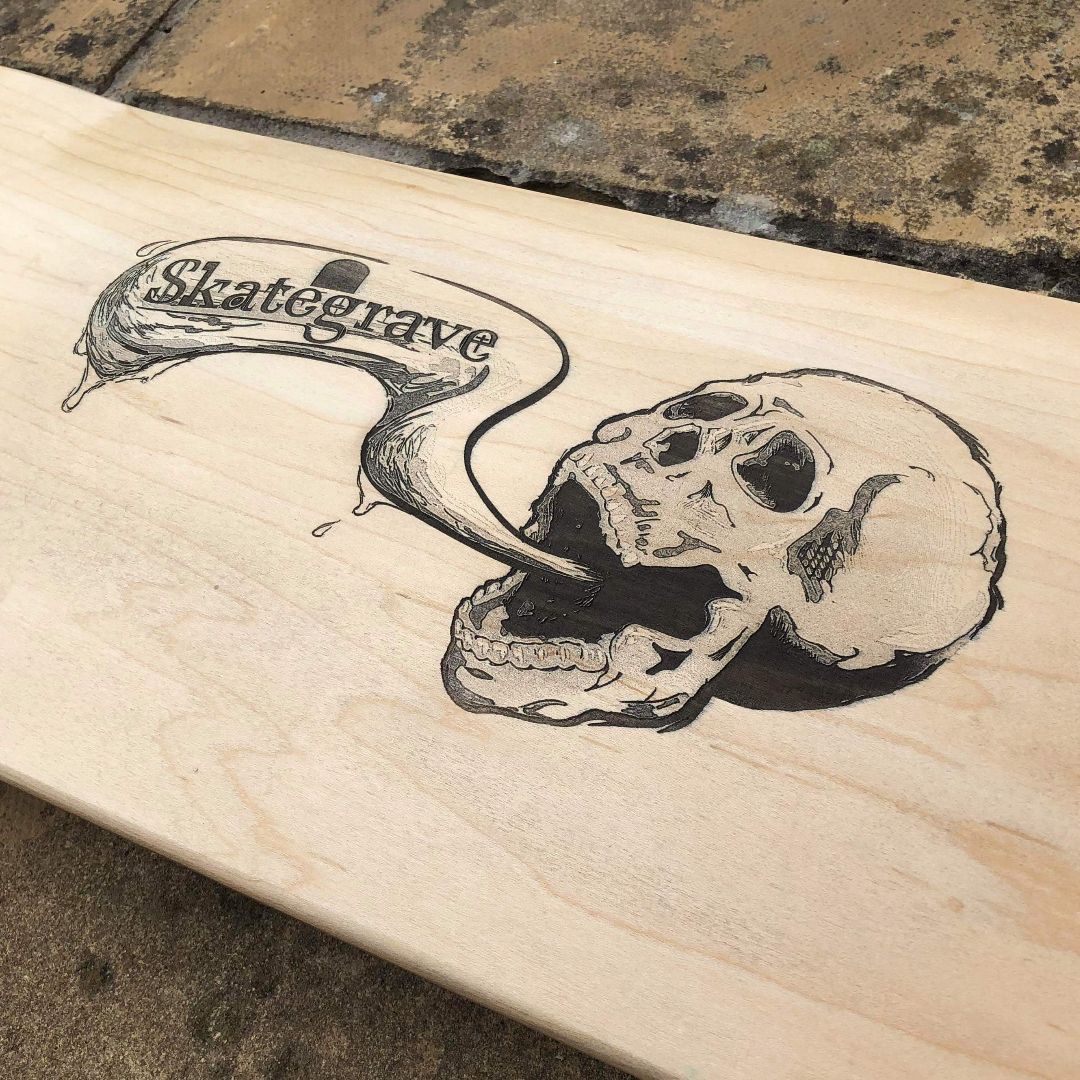 Personalised Laser Engraved Skateboard Wood Engraving