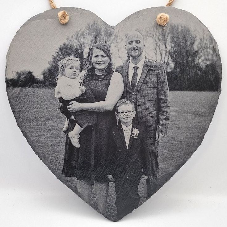 Personalised Laser Engraved Heart Shaped Slate - 24.5 x 24.5cm - image 2