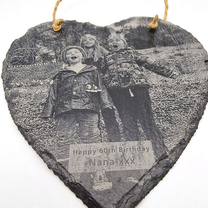Personalised Laser Engraved Heart Shaped Slate - 15 x 15cm - Image 4