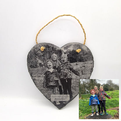 Personalised Laser Engraved Heart Shaped Slate - 15 x 15cm 