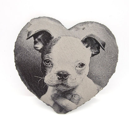 Personalised Laser Engraved Heart Shaped Slate Coaster - 11 x 11cm
