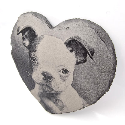 Personalised Laser Engraved Heart Shaped Slate Coaster - 11 x 11cm