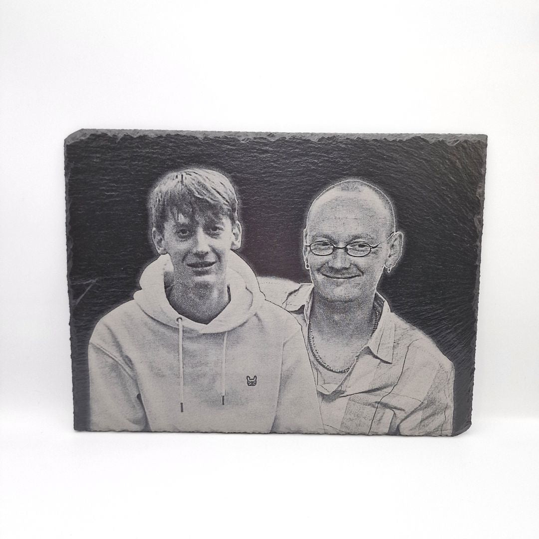 Personalised Engraved Photo in Placemat sized Slate 3