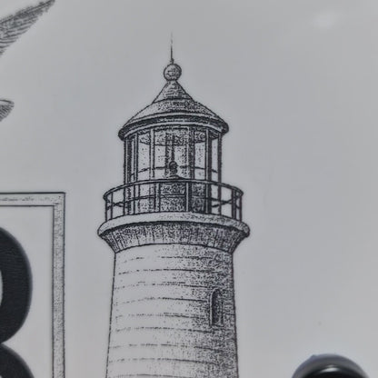 Personalised Engraved Acrylic Lighthouse and Fishing Boat House Number Sign